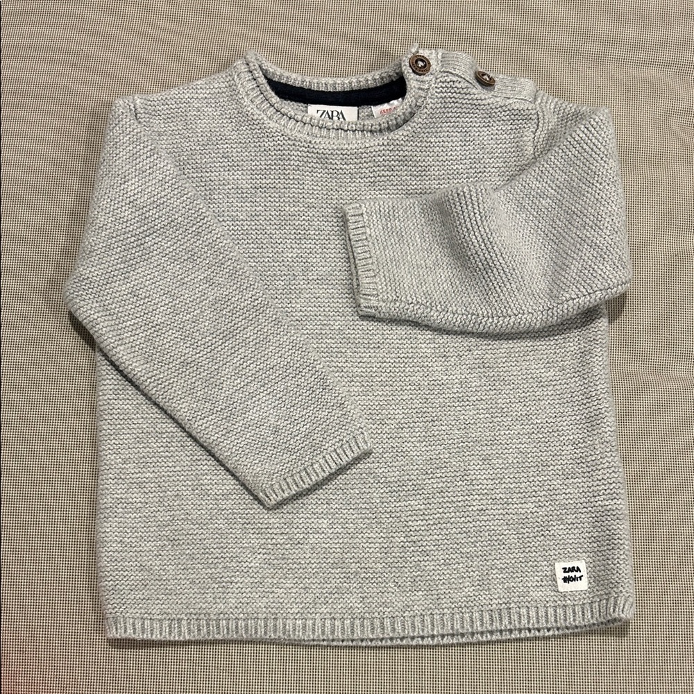 Zara Bay Gray Cotton Spring Knit Sweater 12-18
